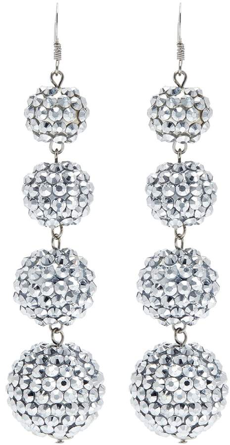 Glass crystal sphere drop earrings