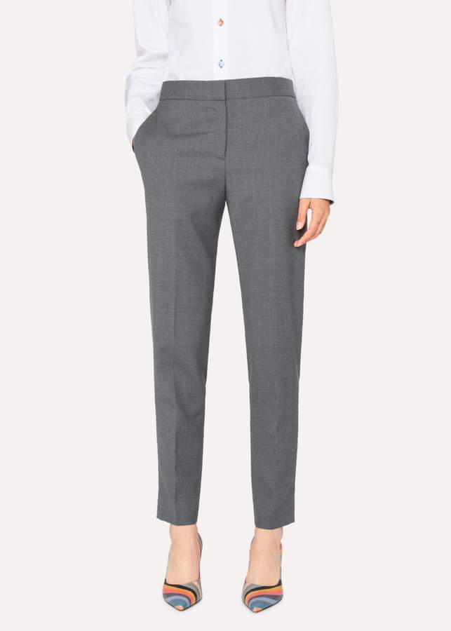 A Suit To Travel In - Women's Classic-Fit Grey Marl Wool Trousers