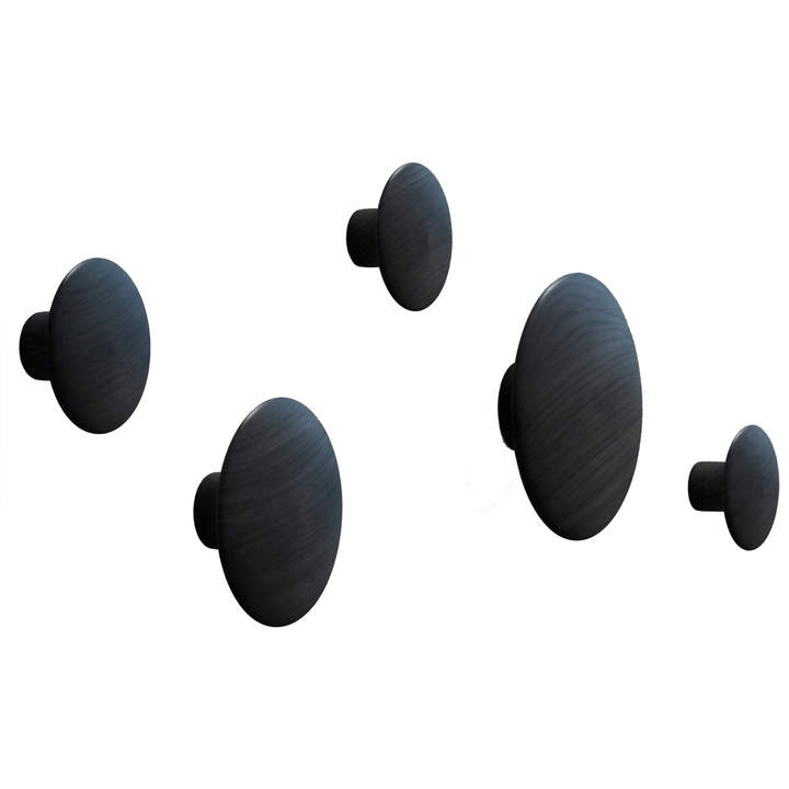 Muuto - Wandhaken ́ ́The Dots ́ ́ 5er Set, Schwarz