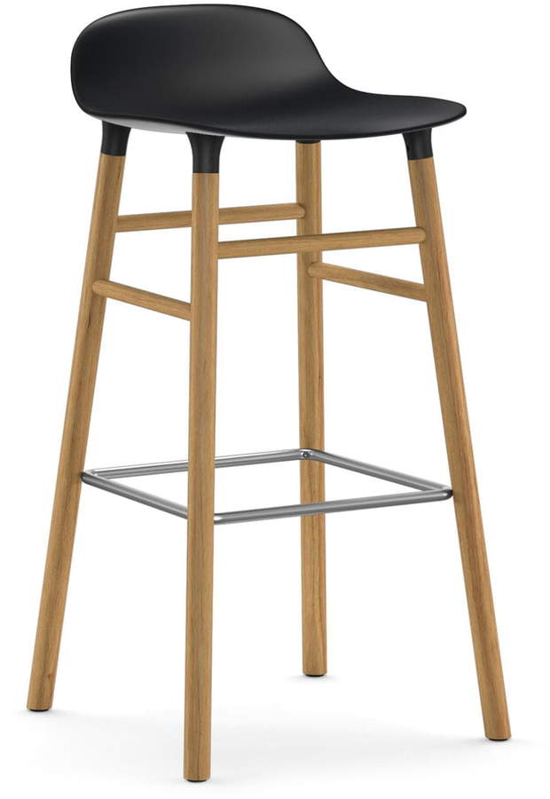 Normann Copenhagen - Form Barhocker 75 cm, Gestell Eiche / Schwarz
