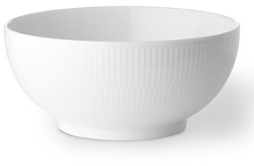 White Fluted Plain 8 Serving Bowl