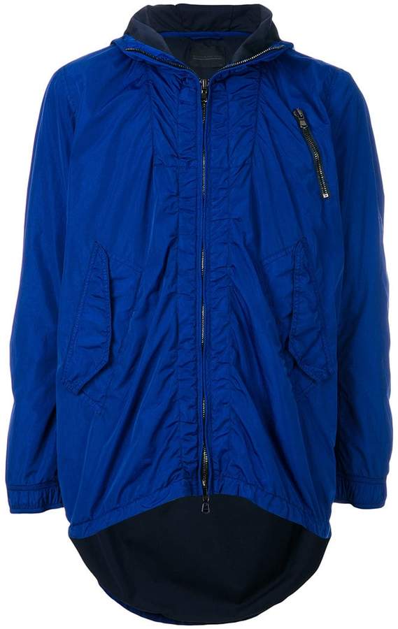 zipped hooded jacket