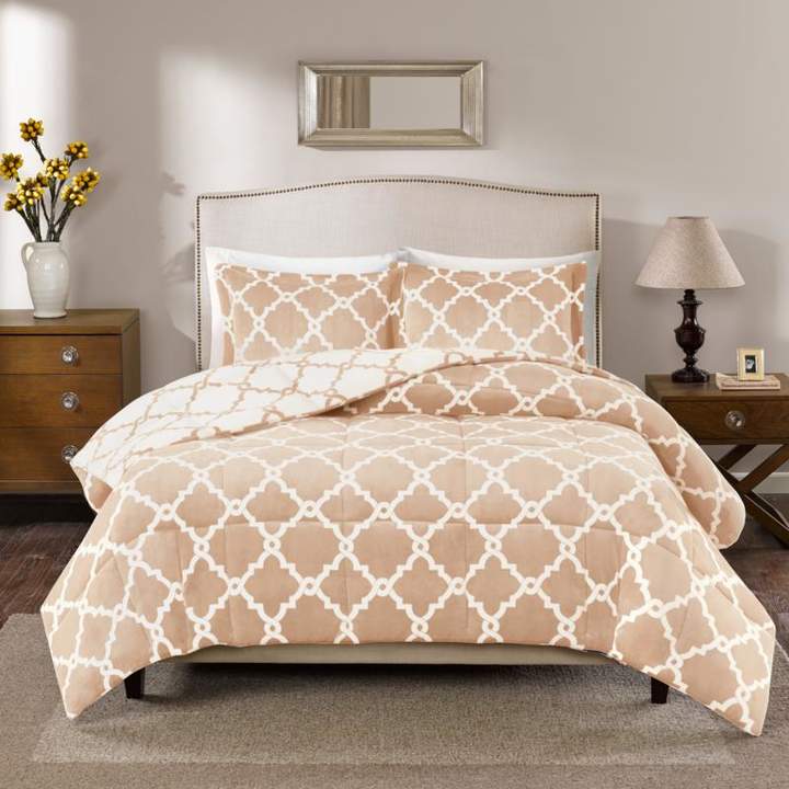Buy E and E Co., LTD. True North by Sleep Philosophy Peyton Reversible Plush Tan Comforter Set - King!
