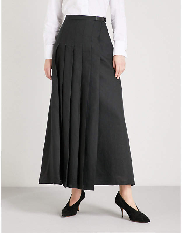 Evelin pleated woven skirt