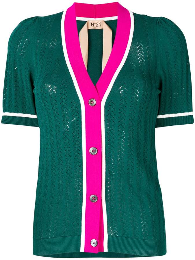 short sleeve knitted cardigan