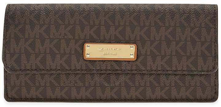 Michael Kors Flat Signature Logo Wallet - Brown - ONE COLOR - STYLE