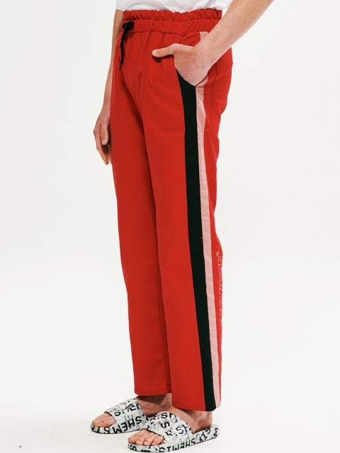 [UNISEX] Linen Logo Pants-Red