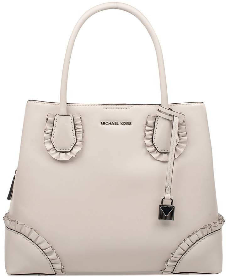 Michael Kors White Mercer Gallery Leather Top Handle Bag - WHITE - STYLE