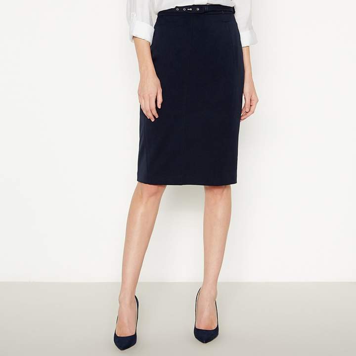 The Collection - Navy Belted Suit Skirt