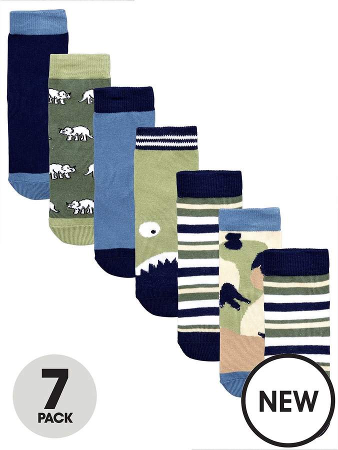 Mini V By Very Boys 7 Pack Dinosaur Socks