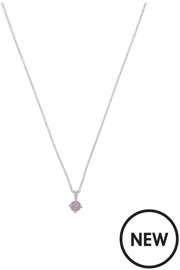 Sterling Silver Swarovski Necklace - Pink