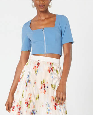 Jill Stuart Square-Neck Zip Crop Top Jill Stuart Square-Neck Zip Crop Top