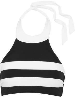 Striped Halterneck Bikini Top