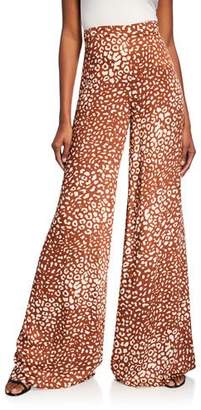 Alexis Essa Wide-Leg Leopard-Print Pants