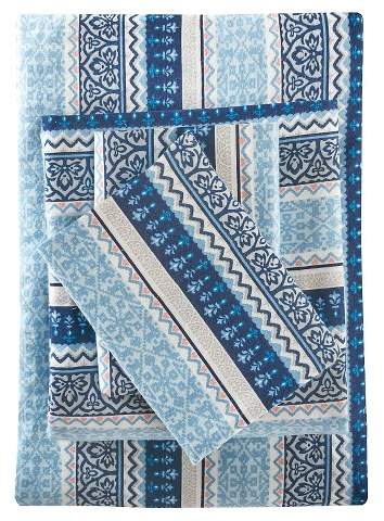 Fair Isle Flannel Sheet Set (California King) Blue