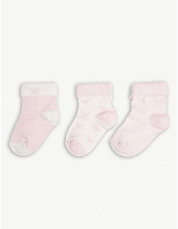 Buy Logo cotton-blend socks set of three!