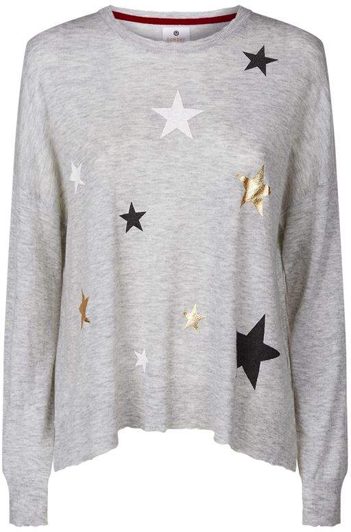 Moon and Star Print Sweater