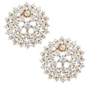 Leia Swarovki Crystal Goldtone Button Earrings