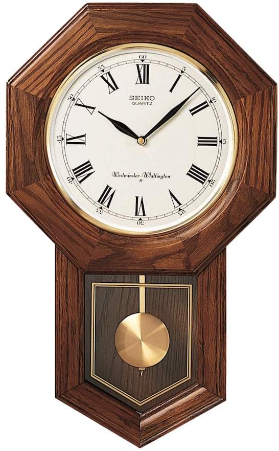 Oak Schoolhouse Pendulum Wall Clock - QXH102BC