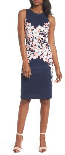 Floral Scuba Sheath Dress