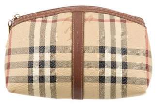 Burberry Beauty Signature Pattern Beige Cosmetic Bag Makeup Pouch
