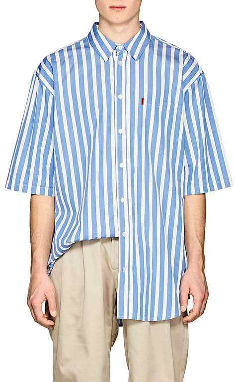 Men's Striped Cotton Oversized Shirt