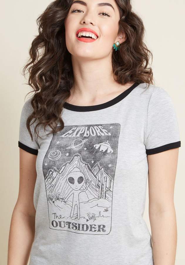 Outer Space Vacation Graphic Tee in 3X - Short Sleeve A-line Waist