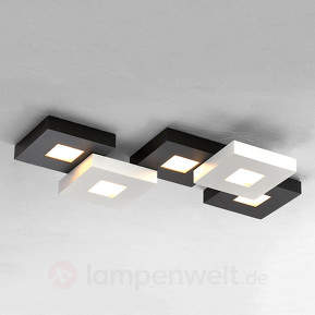 Schwarzweiße LED-Deckenlampe Cubus, 5-fl.