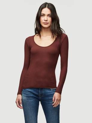 Frame Scoop Neck Varigated Long Sleeve Tee Frame Scoop Neck Varigated Long Sleeve Tee