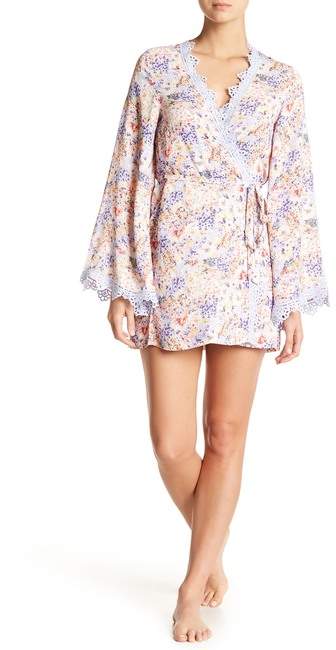 In Bloom by Lace Trim Wrap Robe