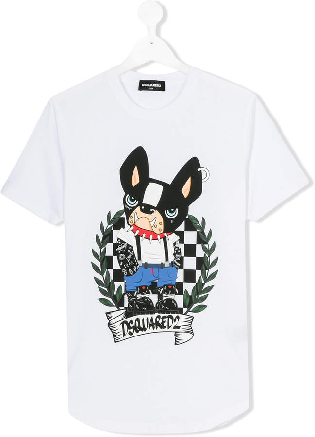 T-Shirt mit Bulldoggen-Print
