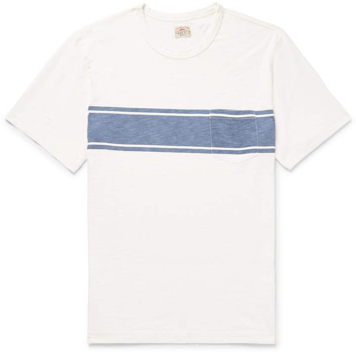 Slim-Fit Striped Slub Cotton-Jersey T-Shirt