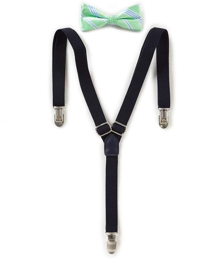 Triple Stripe Bow Tie and Suspender Set