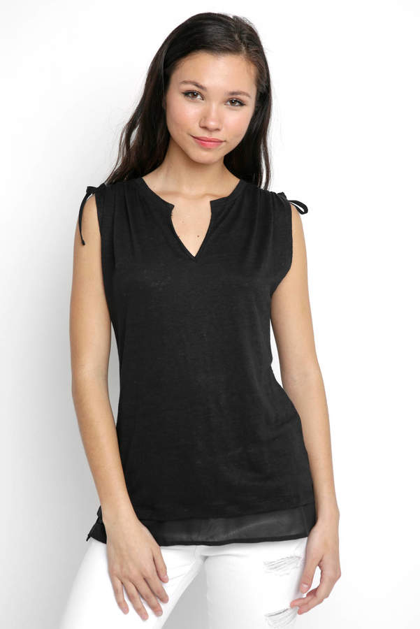 Nora Mix Sleeveless Tie Tank