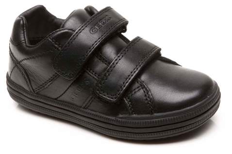 Two Strap School Shoe Black Leather Size 27