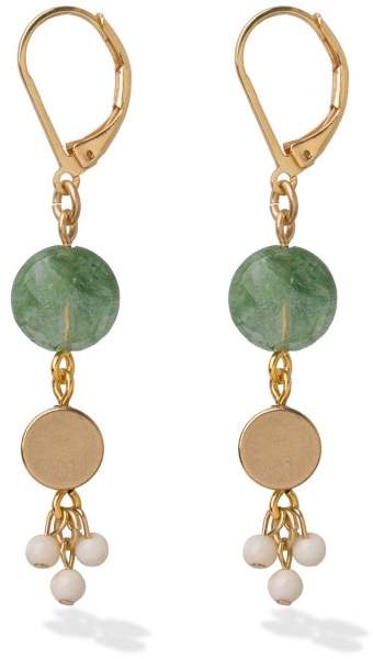Styleserver DE David Aubrey Ohrringe mit Medaillon und grünem Achat
