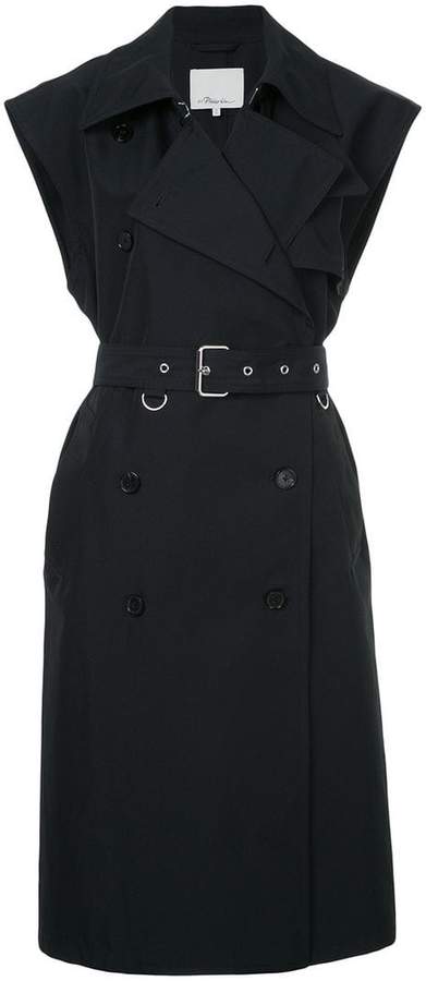 sleeveless belted trench coat
