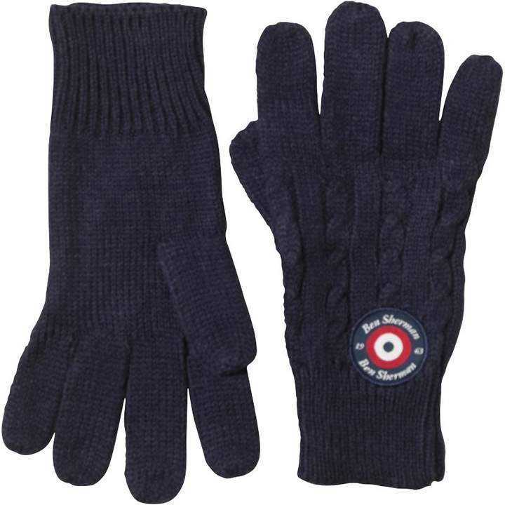 Boys Cable Knit Gloves Navy Blazer