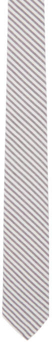 Grey and White Seersucker Short Tie