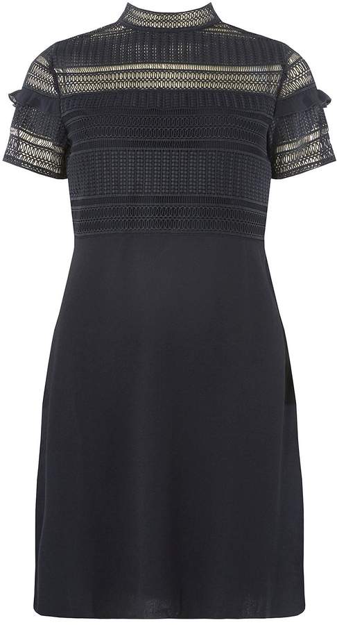 **Vila Navy Fit and Flare Dress
