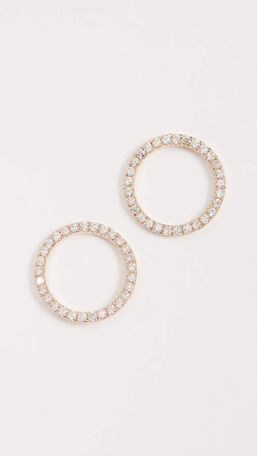 Pave Circle Stud Earrings