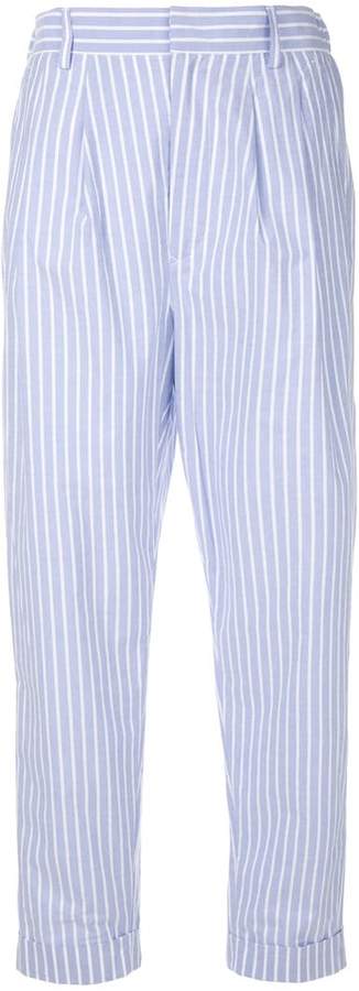 striped cropped trousers