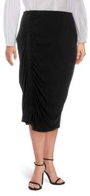 Plus Asymmetric Ruched Skirt
