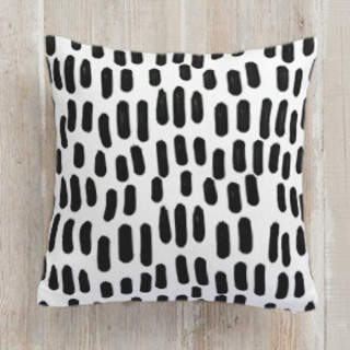 Black Brushstrokes Self-Launch Square Pillows