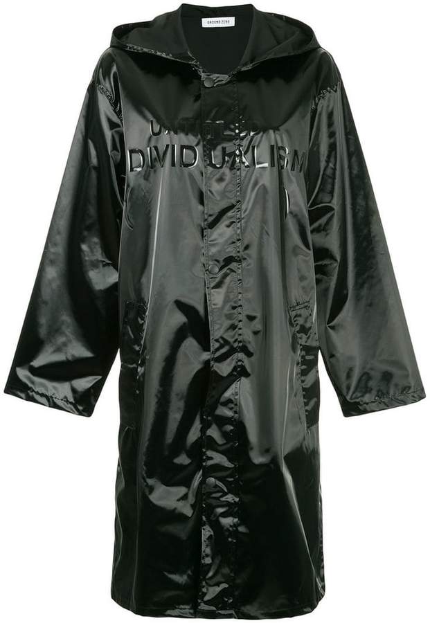 hooded zipped raincoat