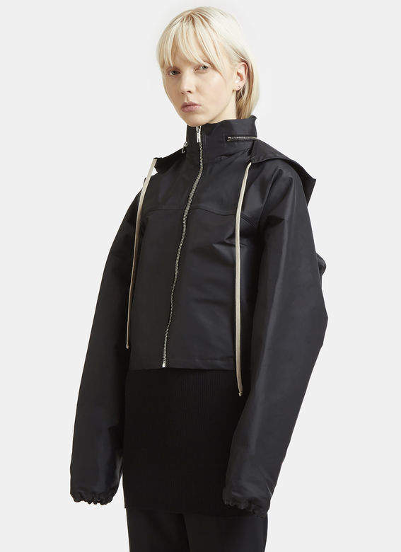 Cropped Wind Breaker Jacket in Black