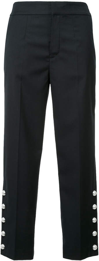 pearl cuff cropped trousers