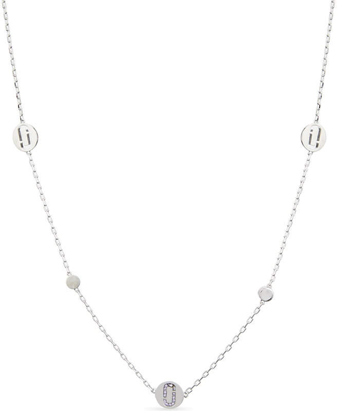 Double J pavé stone necklace