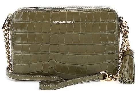 Michael Kors Ginny Embossed-Leather - Crossbody - Olive - 32F7GGNM2E-333 - ONE COLOR - STYLE