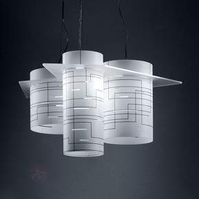 Zylinderförmige Hängeleuchte Brothers, weiß